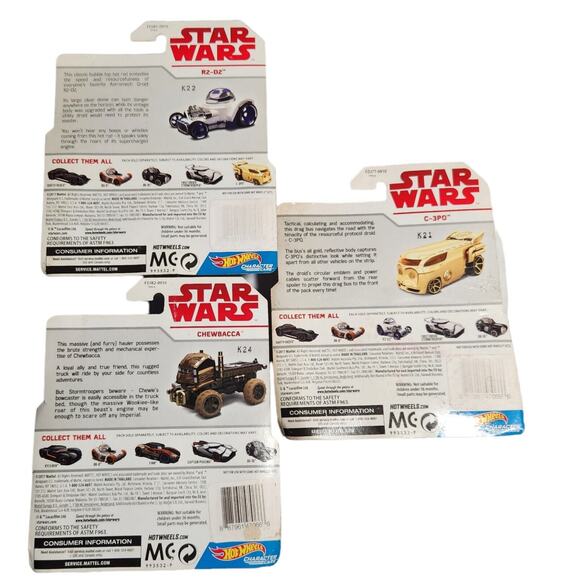 Hot Wheels Star Wars Character Cars Lot Of 3 New Sealed (2017) - Picture 5 of 5